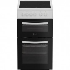 Indesit ITE5VMW 50cm Electric Cooker, Electric Oven, Grill, 4 Zone Ceramic Hob